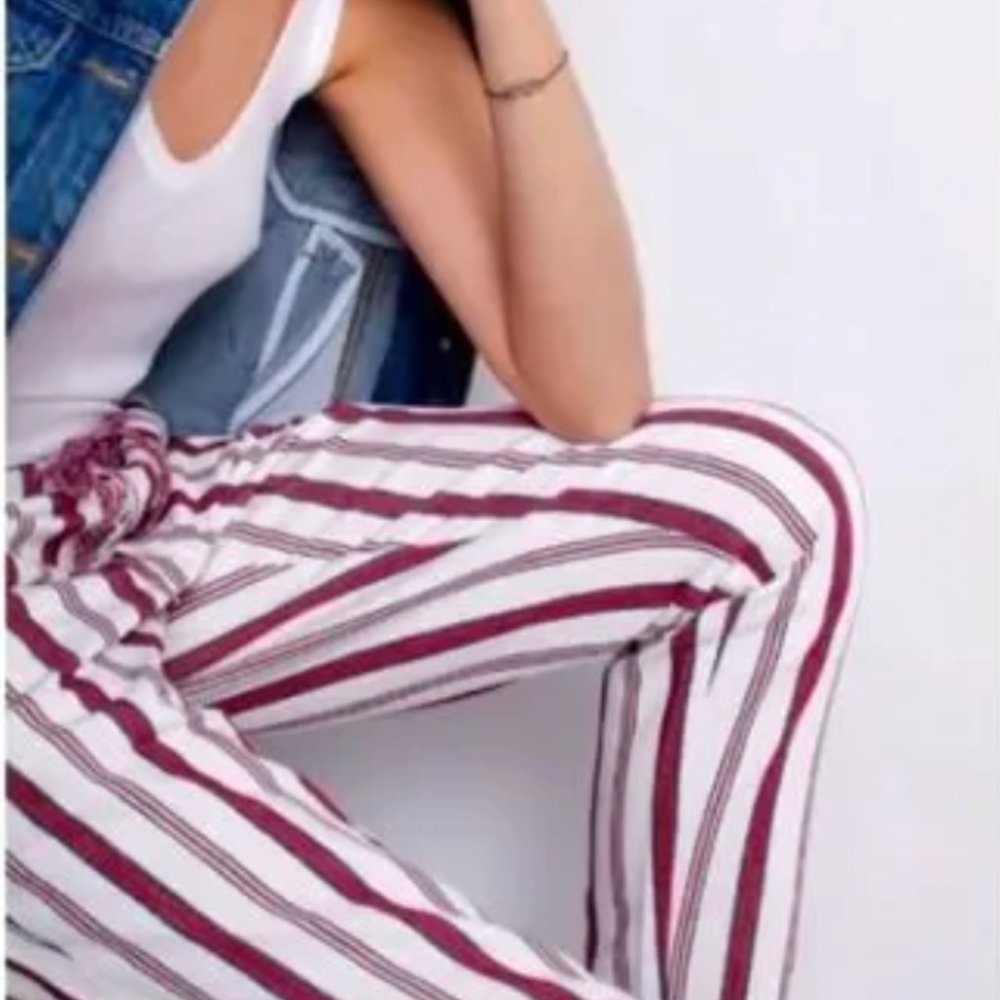 Zadig and Voltaire White and Red Striped Pants